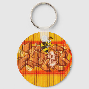 Wasp Graffiti Wall Key Ring