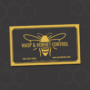 Wasp & Hornet Control - Yellow & Black - Honeycomb Business Card