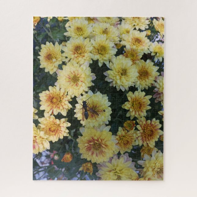 Wasp On A Mum Jigsaw Puzzle (Vertical)