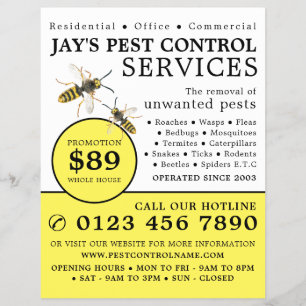 Wasp, Pest Control Advertising Flyer