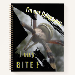 Wasp Spider Close Up Fun Cust. Text Notebook