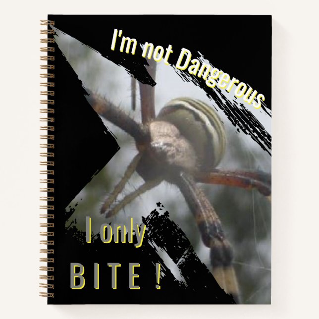 Wasp Spider Close Up Fun Cust. Text Notebook (Front)