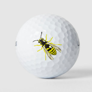 wasp with black and yellow stripes golf balls