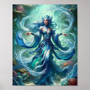 Wassermagierin: Erhabene Beherrscherin der Fluten Poster