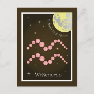 Wassermann 21. Januar bis 18. Februar Postkarte Postcard