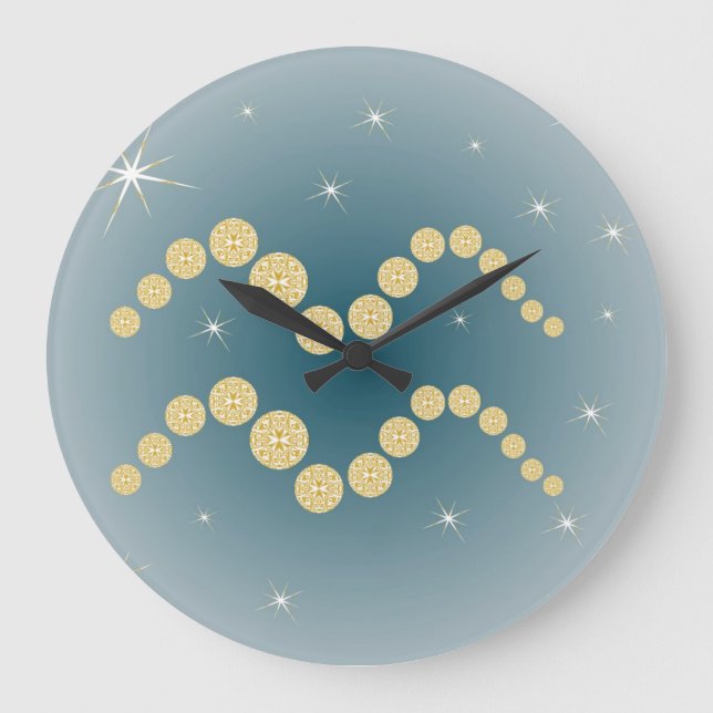 Wassermann 21. Januar bis 18. Februar Uhr Large Clock (Front)