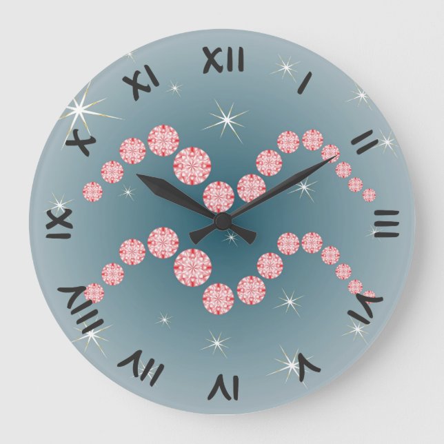 Wassermann 21. Januar bis 18. Februar Uhr Large Clock (Front)