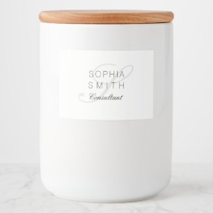 Wassermarke Minimalist Monogram Elegant Consultant Food Label