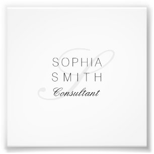 Wassermarke Minimalist Monogram Elegant Consultant Photo Print