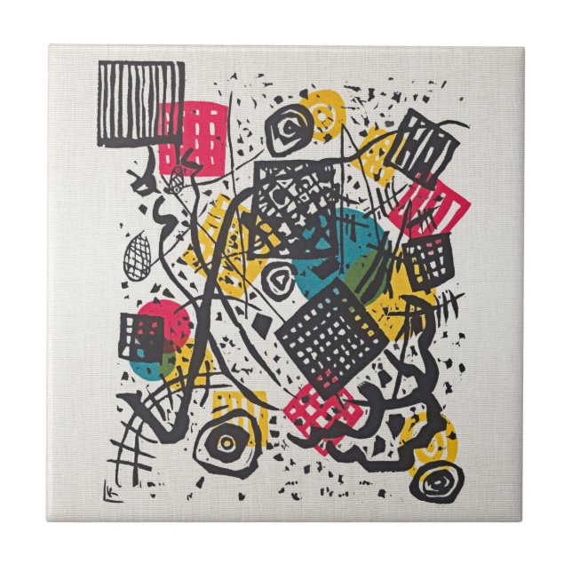Wassily Kandinsky Abstract Ceramic Wall Tile (Front)