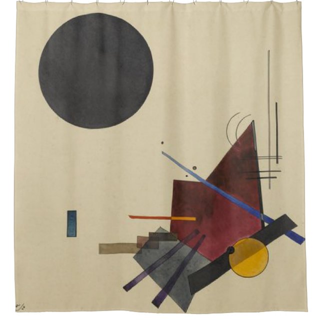 Wassily Kandinsky, Black Relationship, 1924 Shower Curtain (Front)