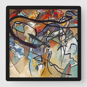Wassily Kandinsky - Composition Five Abstract Art Square Wall Clock