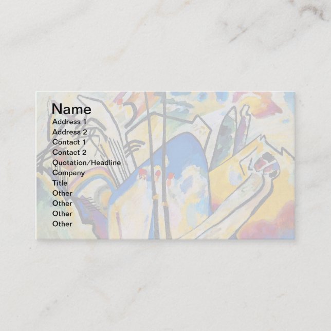 Wassily Kandinsky Composition Four - Abstract Art Business Card (Front)
