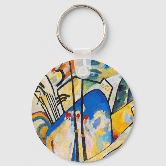 Wassily Kandinsky Composition Four - Abstract Art Key Ring (Front)