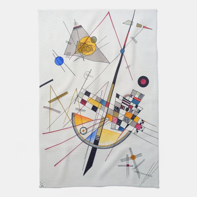 Wassily Kandinsky Delicate Tension Tea Towel (Vertical)