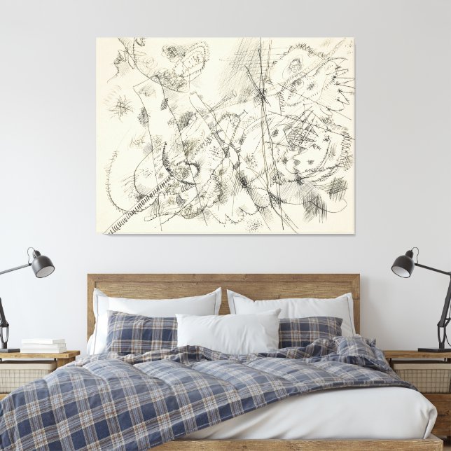 Wassily Kandinsky - Design for an etching (1913) Canvas Print (Insitu(Bedroom))