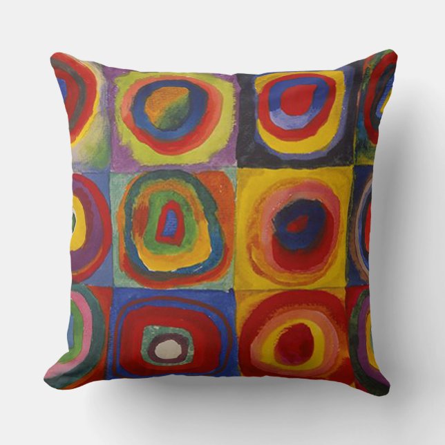 Wassily Kandinsky-Farbstudie Quadrate Cushion (Front)