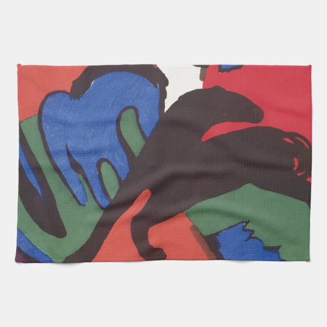 Wassily Kandinsky Franz Marc Blue Rider Painting Tea Towel (Horizontal)