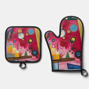Wassily Kandinsky Heavy Red 1924 Abstract Art Oven Mitt & Pot Holder Set