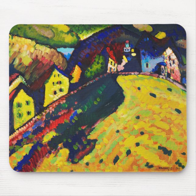Wassily Kandinsky. Houses at Murnau. Expressionism Mouse Mat (Front)