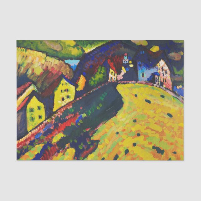 Wassily Kandinsky. Houses at Murnau. Expressionism Tissue Paper (Front)