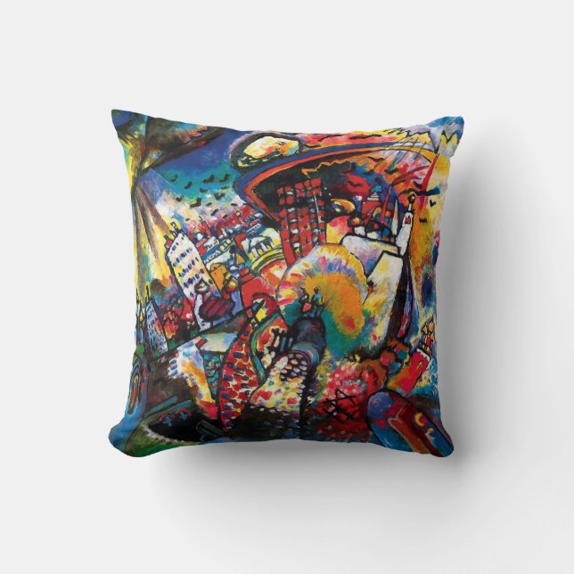 Wassily Kandinsky - Moscow Cityscape Abstract Art Cushion (Front)