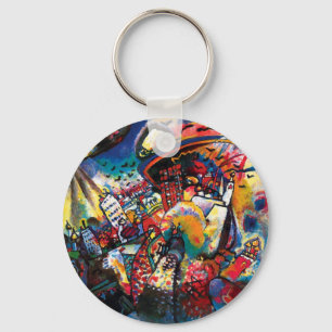 Wassily Kandinsky - Moscow Cityscape Abstract Art Key Ring