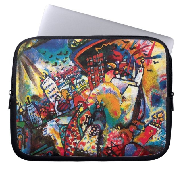 Wassily Kandinsky - Moscow Cityscape Abstract Art Laptop Sleeve (Front)