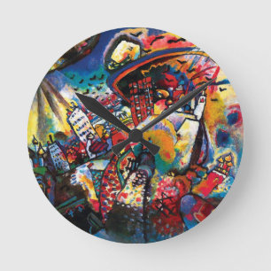Wassily Kandinsky - Moscow Cityscape Abstract Art Round Clock