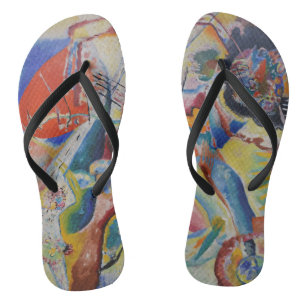 Wassily Kandinsky Red stain Classic Abstract Art Flip Flops