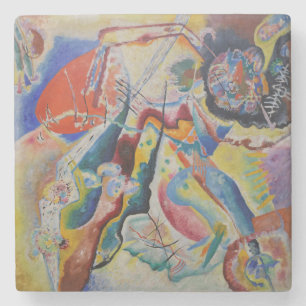 Wassily Kandinsky Red stain Classic Abstract Art Stone Coaster