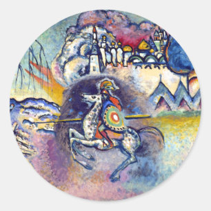 Wassily Kandinsky - Saint George & The Horsemen Classic Round Sticker