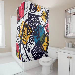 Wassily Kandinsky - Small Worlds V Abstract Art Shower Curtain