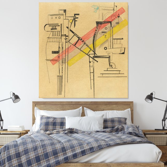 Wassily Kandinsky - Transmission (1935) Canvas Print (Insitu(Bedroom))