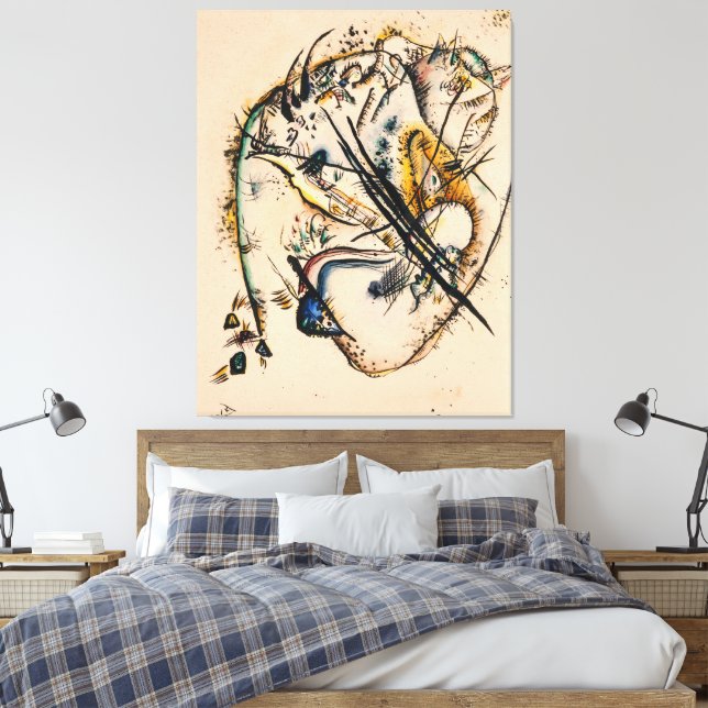 Wassily Kandinsky - Watercolour with Seven Strokes Canvas Print (Insitu(Bedroom))