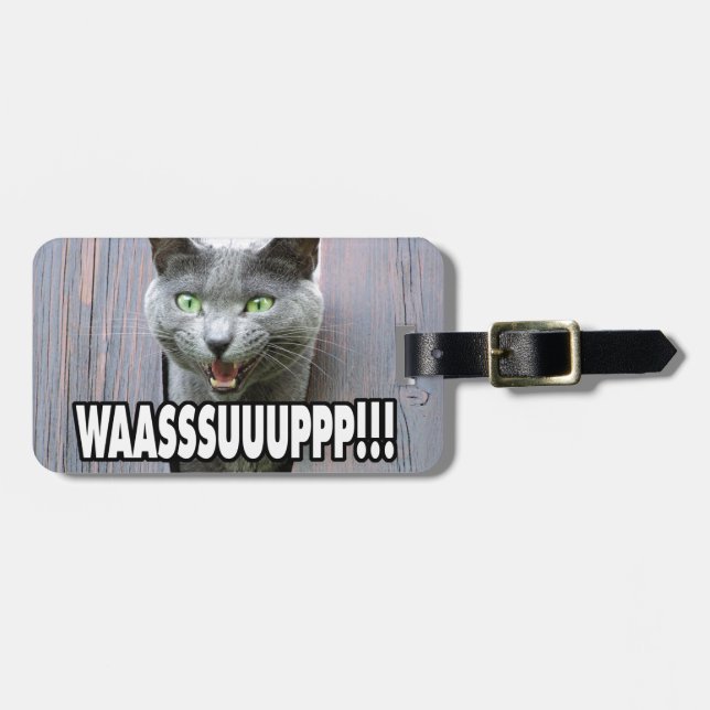 WASSUP - Cat Meme Luggage Tag (Front Horizontal)