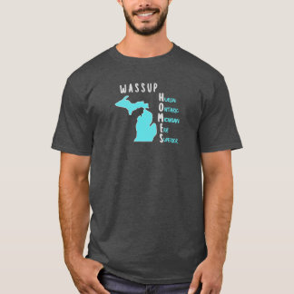 WASSUP HOMES? SHIRT W MICHIGAN MAP AND LAKES