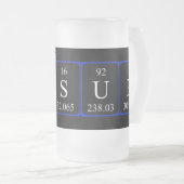 Wassup periodic table word frosty mug (Front Right)
