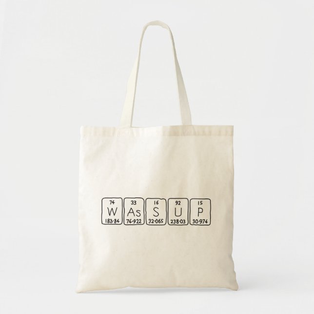 Wassup periodic table word tote bag (Front)