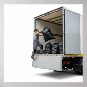Waste Management Truck Loading Poster