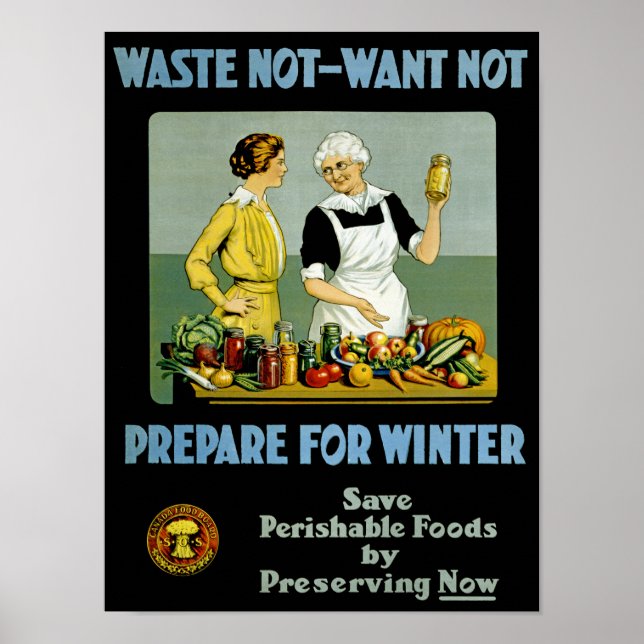 Waste Not - Want Not ~ Prepare for Winter Poster (Front)
