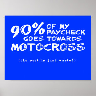 Wasted Money Dirt Bike Motocross Poster