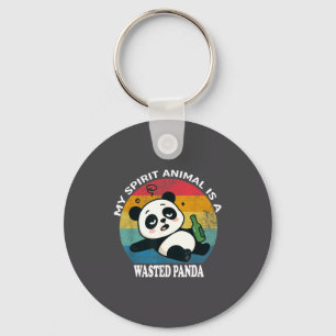 Wasted Panda Is My Srit Animal Funny Racoon Meme Key Ring