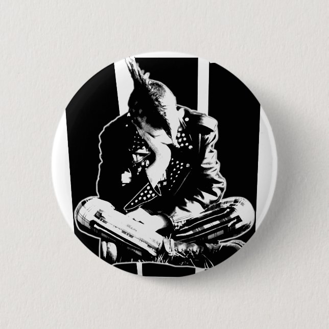 WASTED Punk 6 Cm Round Badge (Front)