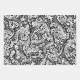 Wasted running shoes graphic motif random pattern wrapping paper sheet