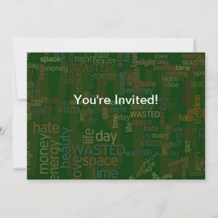 Wasted Words Collage Invitation