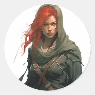 Wasteland Female Warrior Classic Round Sticker
