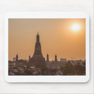 Wat Arun Temple bangkok Thailand at sunset Mouse Mat