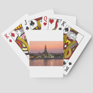 Wat Arun Temple Bangkok Thailand at sunset Playing Cards
