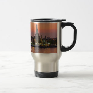 Wat Arun Temple Bangkok Thailand at sunset Travel Mug